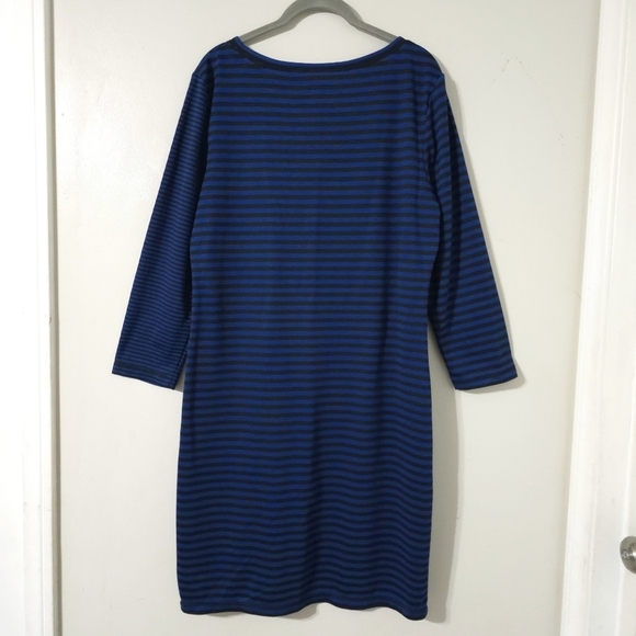 MAX STUDIO Nwt 3/4 Sleeve Royal Striped Pieced Bodycon Knee Length Dress, XL - Picture 8 of 14